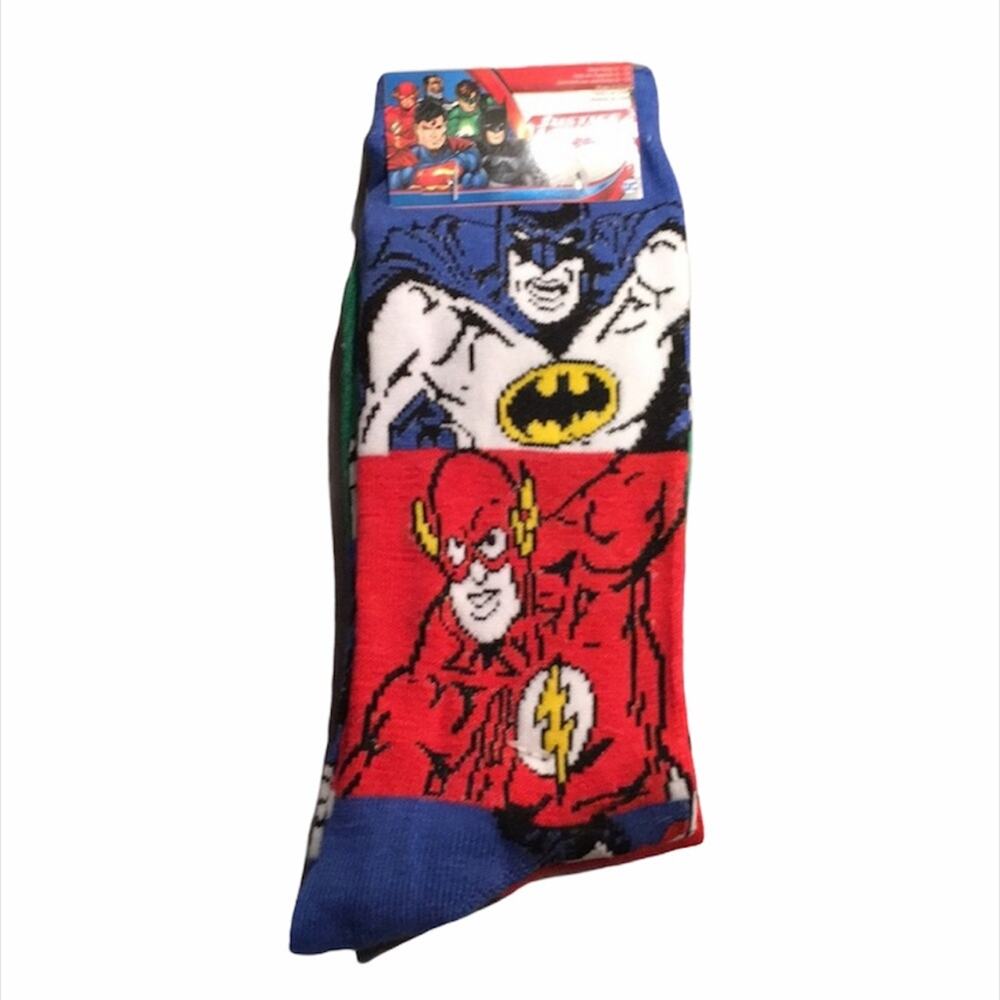 Justice League Socks, 2 Pairs, Red, Blue